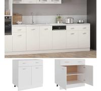 vidaXL Armoire basse à tiroirs Lyon blanc 80x46x81,5 cm Bois composite