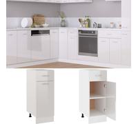 vidaXL Armoire basse à tiroirs Lyon blanc brillant 30x46x81,5 cm Matériau dérivé du bois