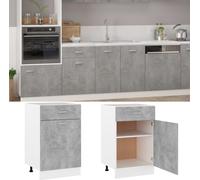vidaXL Armoire de plancher à tiroir Gris béton 50x46x81,5 cm Aggloméré