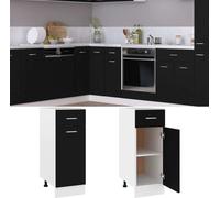 vidaXL Armoire basse à tiroirs Lyon noir 30x46x81,5 cm Bois composite