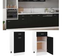 vidaXL Armoire basse à tiroirs Lyon noir 40x46x81,5 cm Bois composite