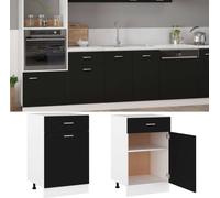 vidaXL Armoire basse à tiroirs Lyon noir 50x46x81,5 cm Bois composite