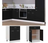 vidaXL Armoire basse à tiroirs Lyon noir 60x46x81,5 cm Bois composite