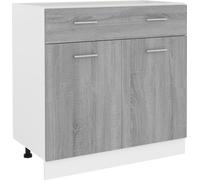 vidaXL Armoire basse avec tiroir Gris Sonoma 80x46x81,5 cm