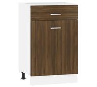 vidaXL Armoire basse avec tiroir Lyon brun imitation chêne 50x46x81,5 cm