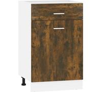 vidaXL Armoire basse avec tiroir Lyon chêne fumé 50x46x81,5 cm
