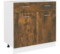 vidaXL Armoire basse avec tiroir Lyon chêne fumé 80x46x81,5 cm