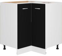 vidaXL Armoire basse d'angle Lyon noir 75,5x75,5x81,5 cm Bois composite