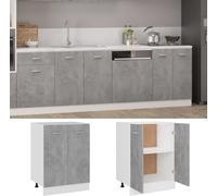 vidaXL Armoire basse Lyon gris béton 60x46x81,5 cm Bois composite