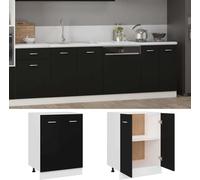 vidaXL Armoire basse Lyon noir 60x46x81,5 cm Bois composite