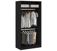 vidaXL Armoire Chêne Noir 100 x 50 x 200 cm Bois d'ingénierie, Rangement Moderne pour la Chambre, Armoire rectangulaire, Organisateur Gain de Place pour vêtements d’Hommes