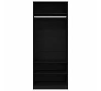 vidaXL Armoire Chêne Noir 80 x 50 x 200 cm Bois d'ingénierie, Armoire Moderne, Rangement spacieux, étagères élégantes, Organisateur de vêtements, Meuble Pratique pour la Chambre