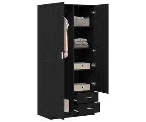 vidaXL Armoire Chêne Noir 80 x 52 x 180 cm Bois d'ingénierie, Armoire Moderne pour Chambre, Meuble rectangulaire de Rangement, Porte Haute, Bois Composite, Finition Mate