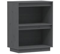 Vidaxl Armoire Console Gris 60x34x75 Cm Bois De Pin Solide Marron
