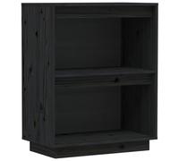 Vidaxl Armoire Console Noir 60x34x75 Cm Bois De Pin Solide Marron