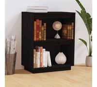 Armoire Console Noir 60x34x75 cm Bois de Pin Solide Meuble de Rangement vidaXL
