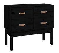 vidaXL Armoire console Noir 90x40x78 cm Bois de pin solide