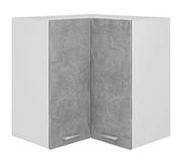vidaXL Armoire d'angle, à suspendre, meuble de cuisine intégrée, gris béton, 57 x 57 x 60 cm, en panneau de particules