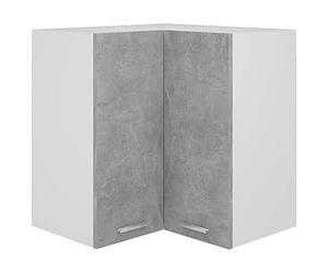 vidaXL Armoire d'angle, à suspendre, meuble de cuisine intégrée, gris béton, 57 x 57 x 60 cm, en panneau de particules