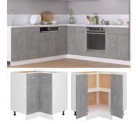 vidaXL Armoire d'angle basse ""Lyon"" Gris béton 75,5 x 75,5 x 81,5 cm Bois d'ingénierie 802493