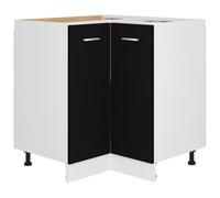 vidaXL Armoire d'angle Basse Lyon Noir 75,5 x 75,5 x 81,5 cm Bois d'ingénierie