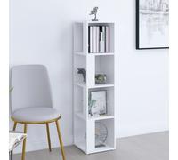 Hoekkast 33x33x132 cm bewerkt hout wit809035