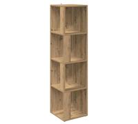 vidaXL Armoire d'angle chêne artisanal 33x33x132 cm bois d'ingénierie, étagère d'angle, bibliothèque, vitrine, étagère à 856723