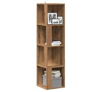 vidaXL Armoire d'angle chêne artisanal 33x33x132 cm bois d'ingénierie, étagère d'angle, bibliothèque, vitrine, étagère à 856723