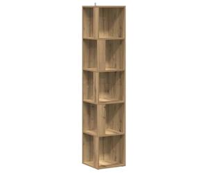 vidaXL Armoire d'angle chêne Artisanal 33x33x165 cm Bois d'ingénierie, étagère d'angle, bibliothèque, vitrine, étagère à Livres, Armoire