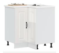 Vidaxl Armoire D'angle De Cuisine Kalmar Blanc Brillant Blanc