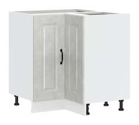 Vidaxl Armoire D'angle De Cuisine Kalmar Gris Béton Bois D'ingénierie Marron
