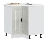 Vidaxl Armoire D'angle De Cuisine Kalmar Gris Béton Bois D'ingénierie Marron