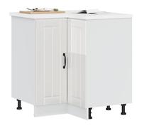 vidaXL Armoire d'angle de Cuisine Lucca Blanc Brillant Bois ingénierie