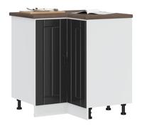 vidaXL Armoire d'angle de Cuisine Lucca Noir Bois d'ingénierie