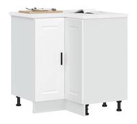 Vidaxl Armoire D'angle De Cuisine Porto Blanc Bois D'ingénierie Blanc