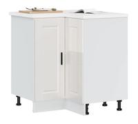 vidaXL Armoire d'angle de cuisine Porto blanc brillant bois ingénierie 853989