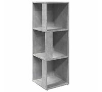 vidaXL Armoire d'angle – Étagère 3 compartiments – Moderne gris béton, bois d'ingénierie