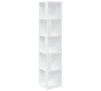 vidaXL Armoire d'angle, Étagère avec 5 Compartiments, Buffet avec Rangement, Organisateur de Salon, Moderne, Blanc Bois d'Ingénierie