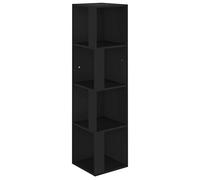 vidaXL Armoire d'angle Etagère de Rangement Meuble de Rangement Salon Chambre à Coucher Bureau Intérieur Noir 33x33x132 cm Aggloméré