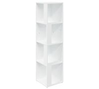 vidaXL Armoire d'angle Etagère de Rangement Meuble de Rangement Salon Chambre à Coucher Bureau Intérieur Blanc 33x33x132 cm Aggloméré