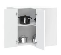 Vidaxl Armoire D'angle Murale De Cuisine Lucca Blanc Bois D'ingénierie Blanc