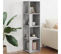 Vidaxl Armoire D'angle Sonoma Gris 33x33x132 Cm Bois D'ingénierie Marron