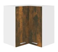 vidaXL Armoire d'angle Suspendue Organisateur Armoire Flottante Armoire de Cuisine Meuble de Rangement Intérieur Chêne Fumé 57x57x60 cm