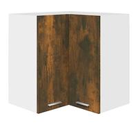 vidaXL Armoire d'angle Suspendue Organisateur Armoire Flottante Armoire de Cuisine Meuble de Rangement Intérieur Chêne Fumé 57x57x60 cm