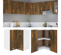 Vidaxl Armoire D'angle Suspendue ""Lyon"" Chêne Fumé Bois D'ingénierie