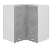 vidaXL Armoire d'angle Suspendue Armoire Murale Placard de Cuisine Meuble de Rangement Maison Intérieur Gris Béton 57x57x60 cm Aggloméré