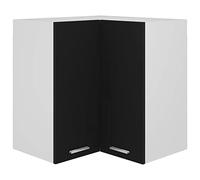 vidaXL Armoire d'angle Suspendue Armoire Murale Placard de Cuisine Meuble de Rangement Maison Intérieur Noir 57x57x60 cm Aggloméré