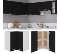 Armoire d'angle suspendue Noir 57x57x60 cm Aggloméré