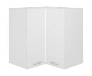 vidaXL Armoire d'angle Suspendue, Meuble de Cuisine Mural avec Étagère, Armoire de Rangement Salle à Manger Maison Intérieur, Blanc Bois