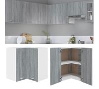 vidaXL Armoire d'Angle Suspendue Organisateur Armoire Flottante Armoire de Cuisine Meuble de Rangement Intérieur Sonoma Gris 815598